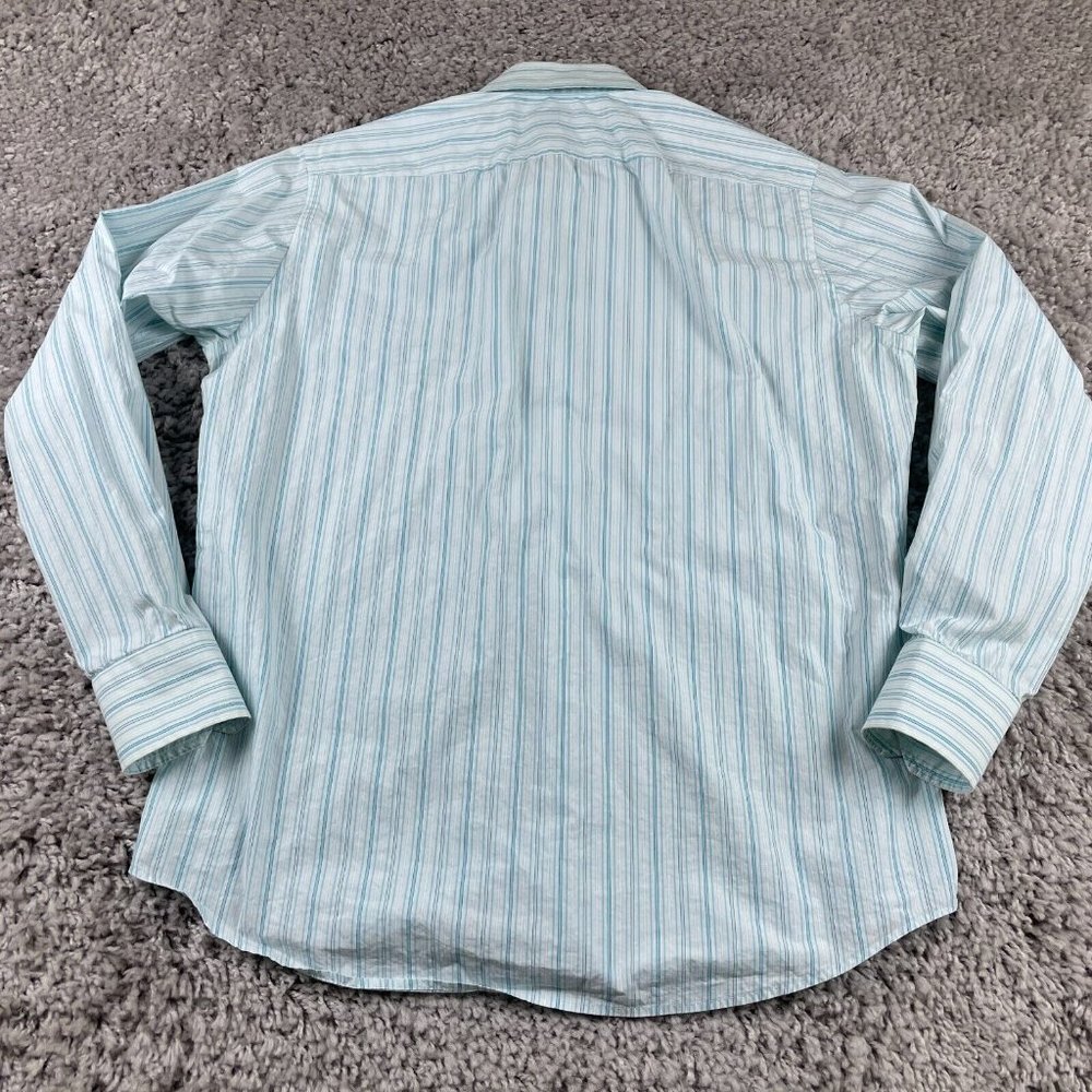 Hugo Boss Dress Shirt Men's Size 42 16.5 Blue Striped Button Up Long Sleeve - Picture 6 of 13